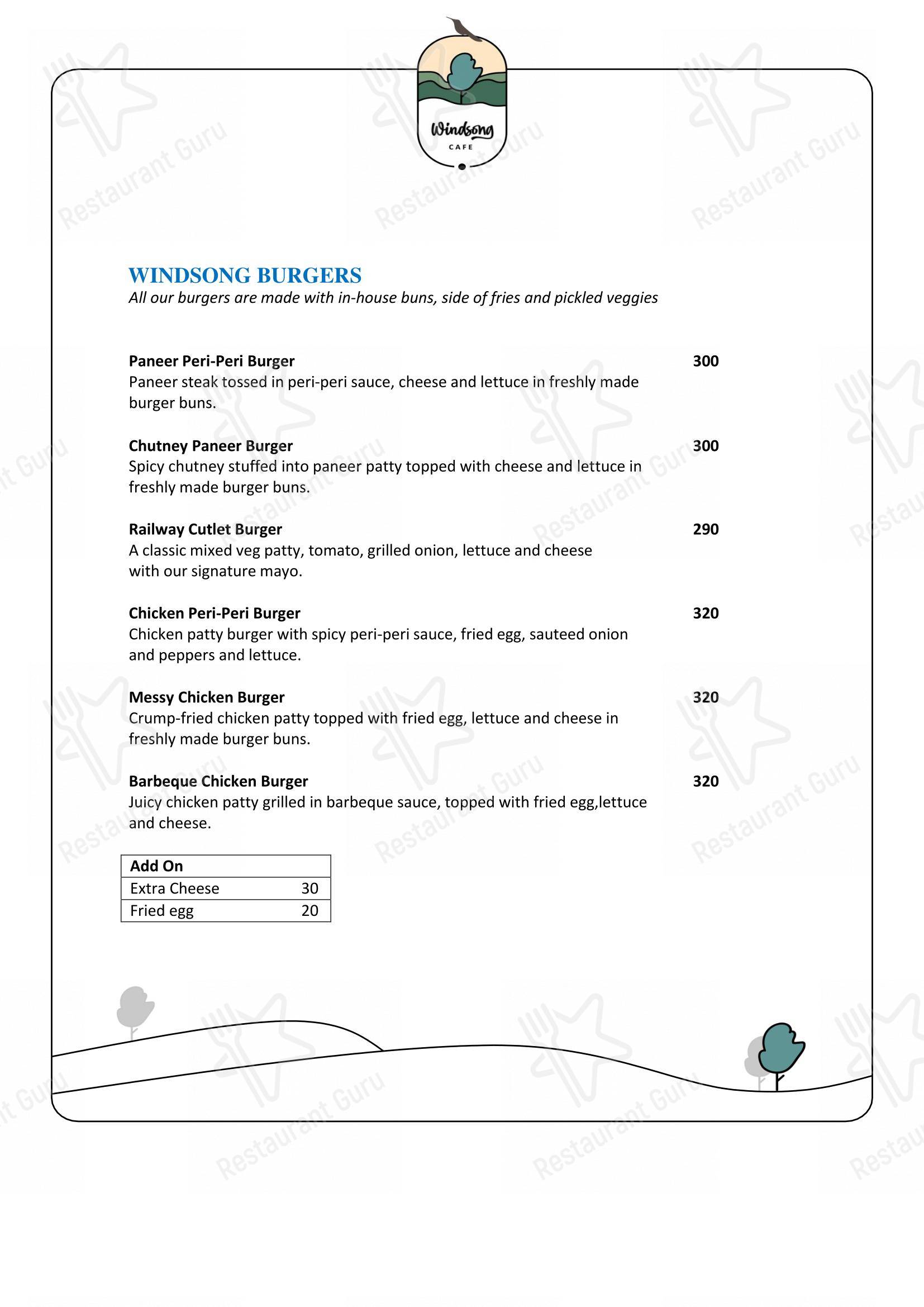 Menu for Windsong cafe ৱিন্ড চং ক্যেফে in Dibrugarh