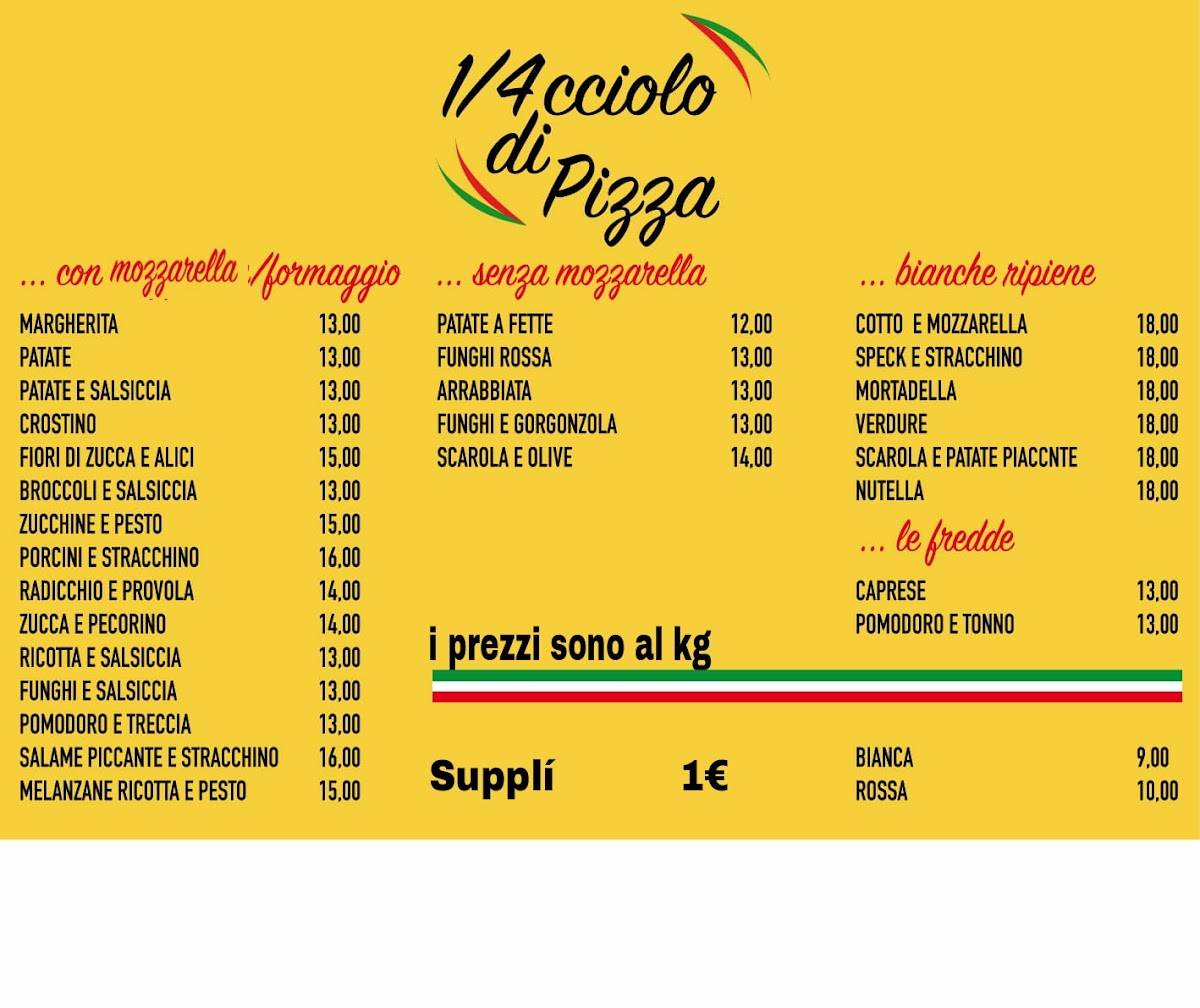 Menu di 1/4cciolo di Pizza 
