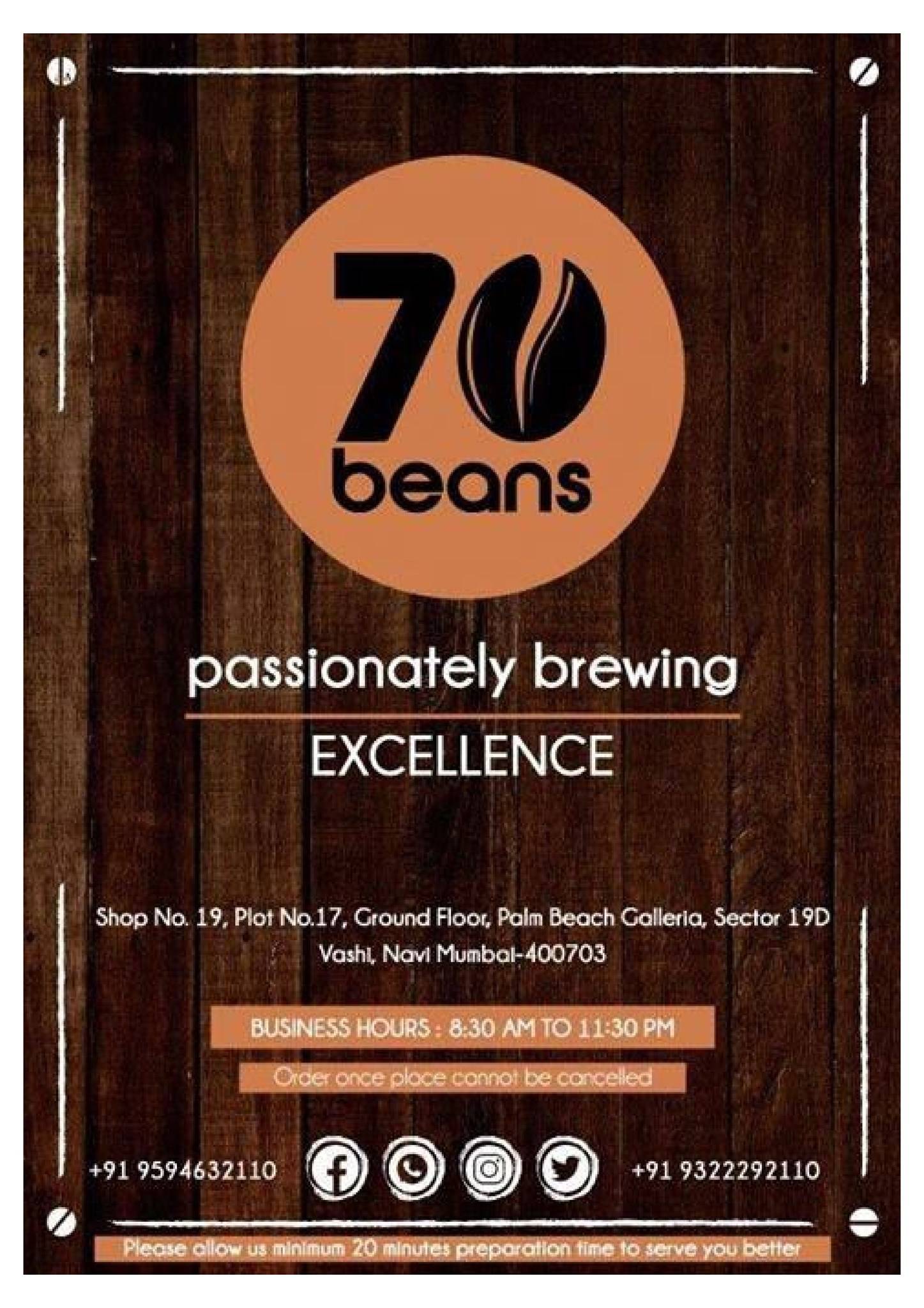 70beans menu