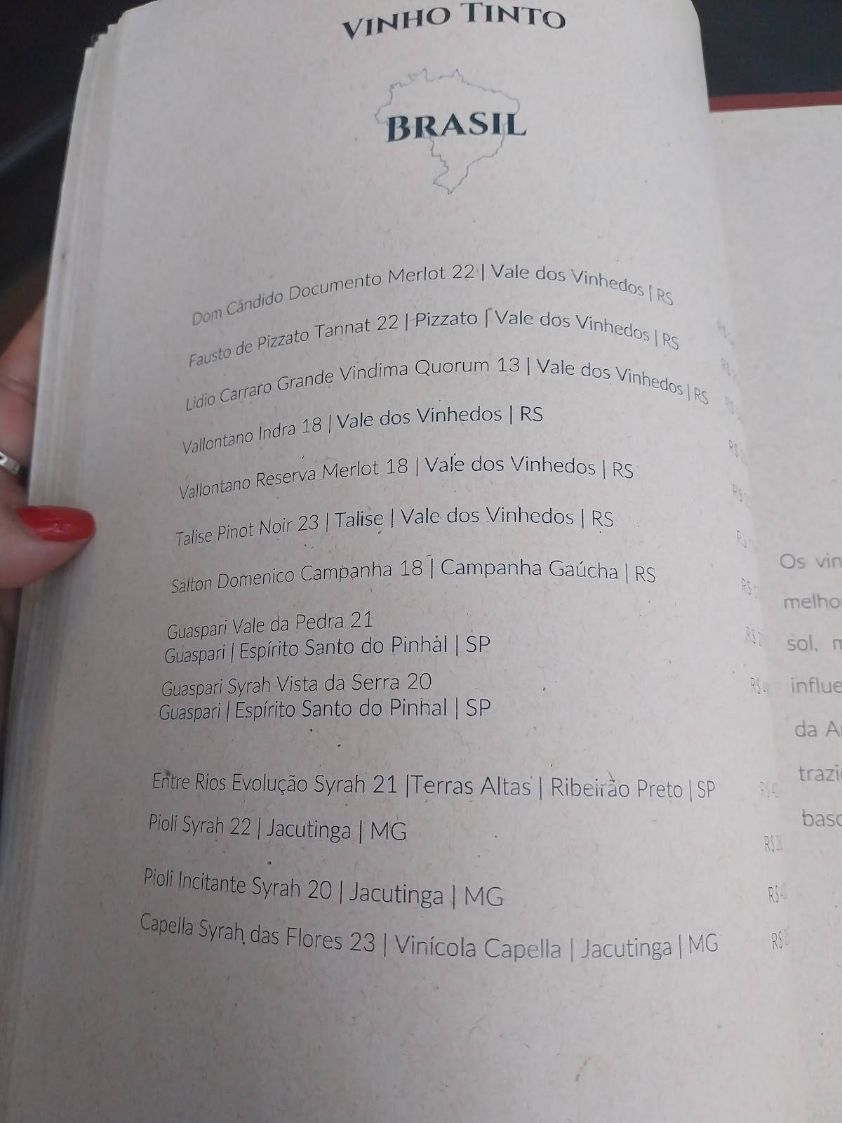 A Figueira Rubaiyat cardápio