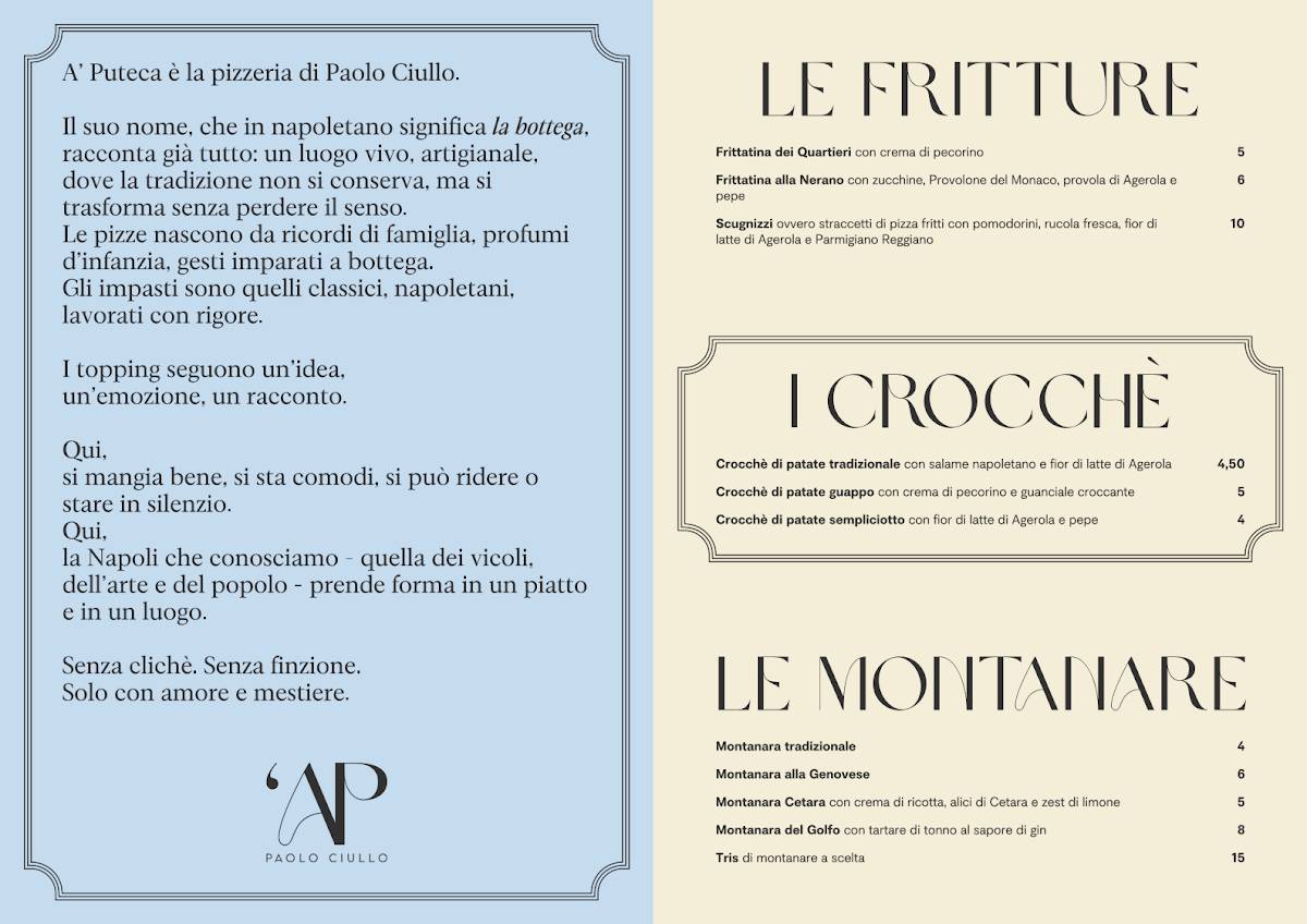 Menu di ’a Puteca 