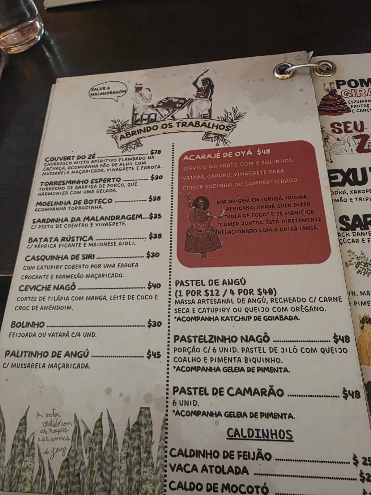 AGÔ - Bar da Encruza cardápio
