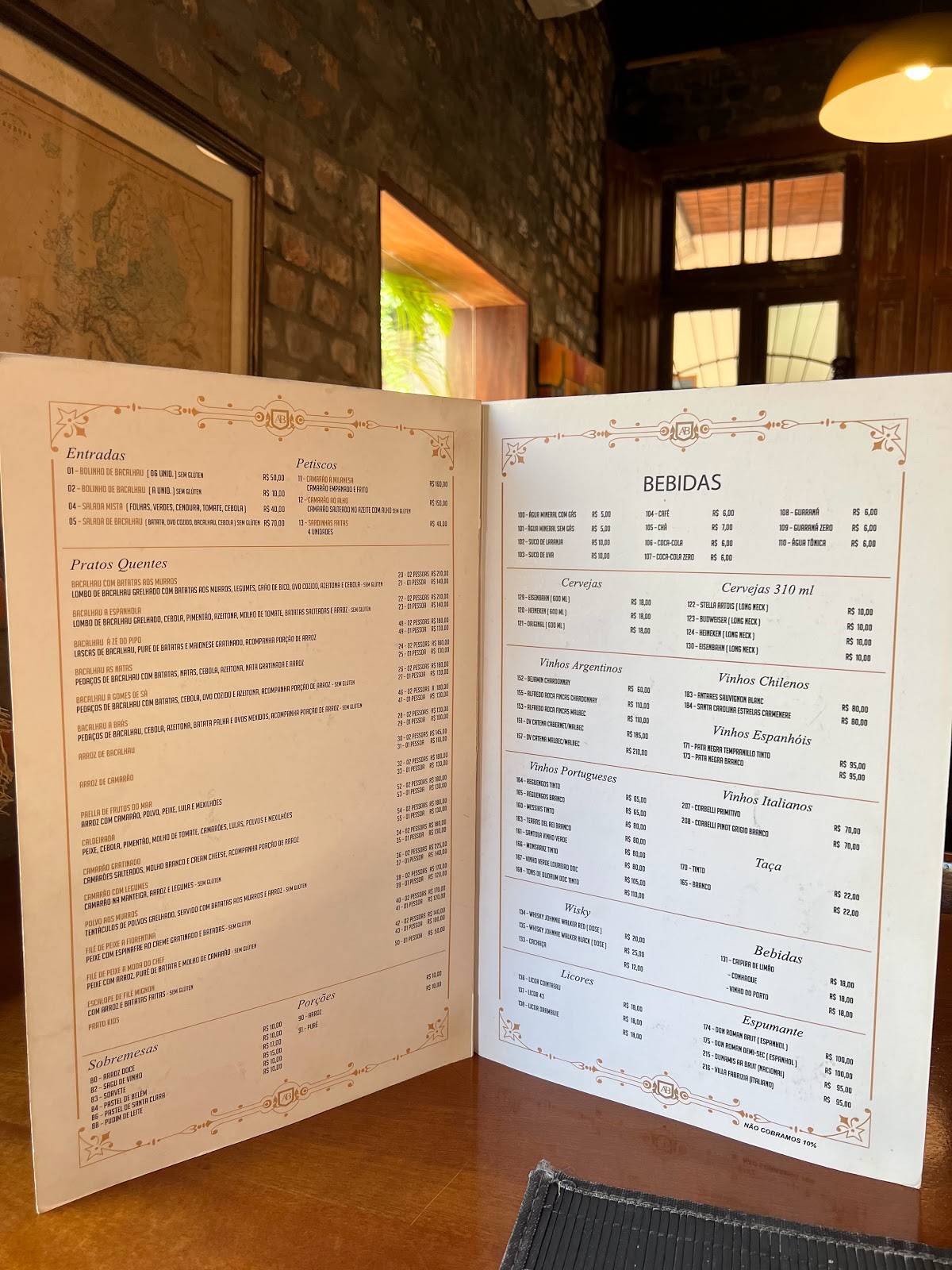 ARMAZÉM DO BACALHAU cardápio