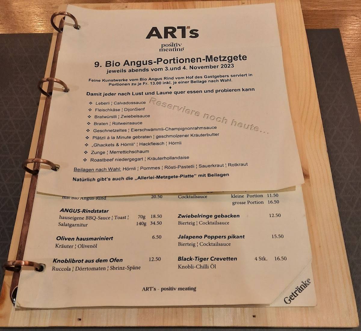 Menu di ART's 