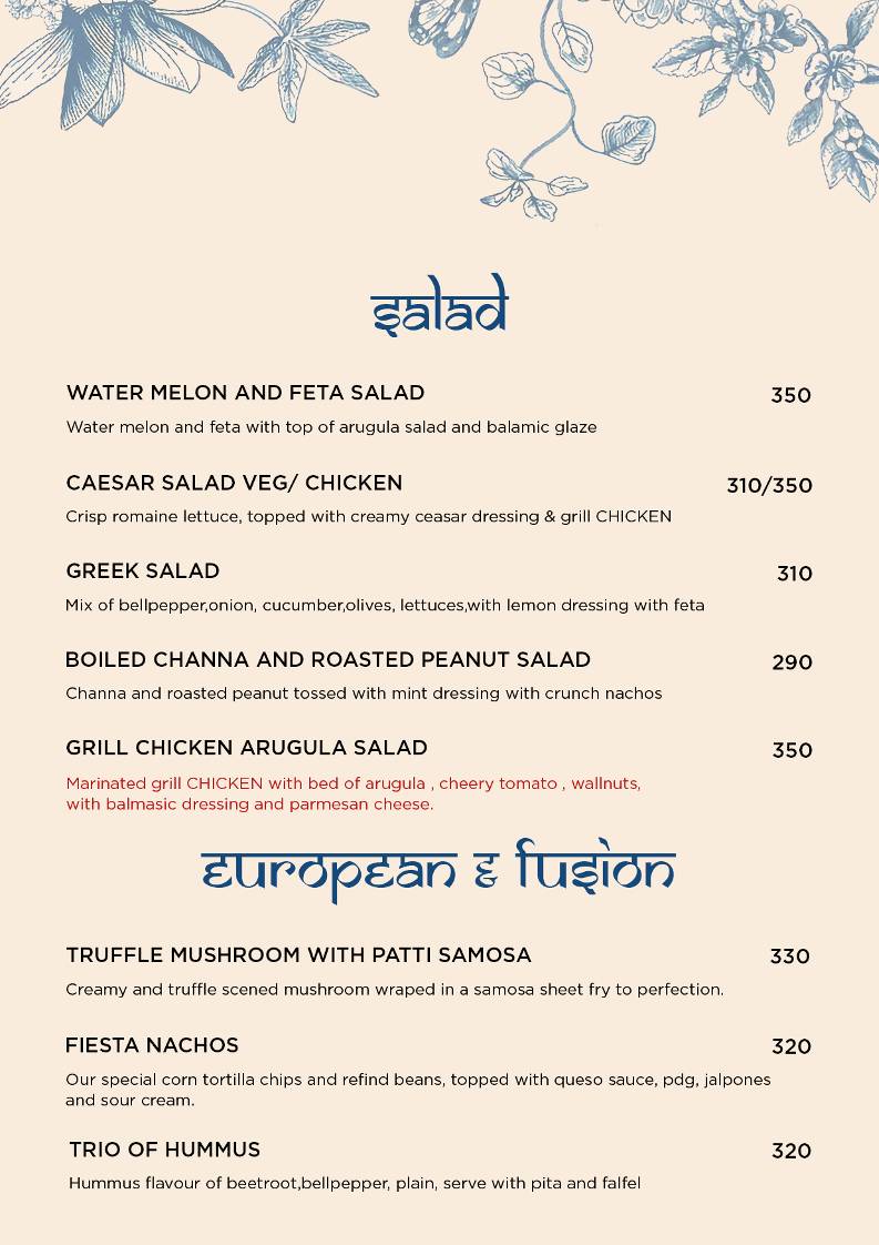 Aangan Restro Bar menu