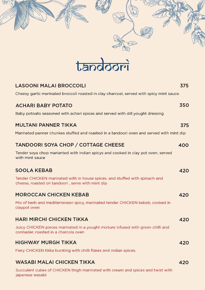 Aangan Restro Bar menu