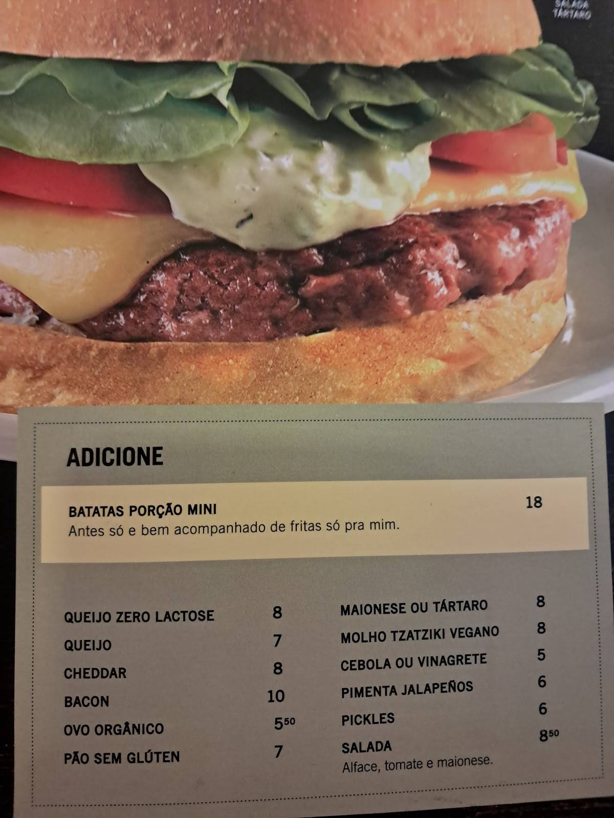 Achapa Hamburgers - Aclimação cardápio