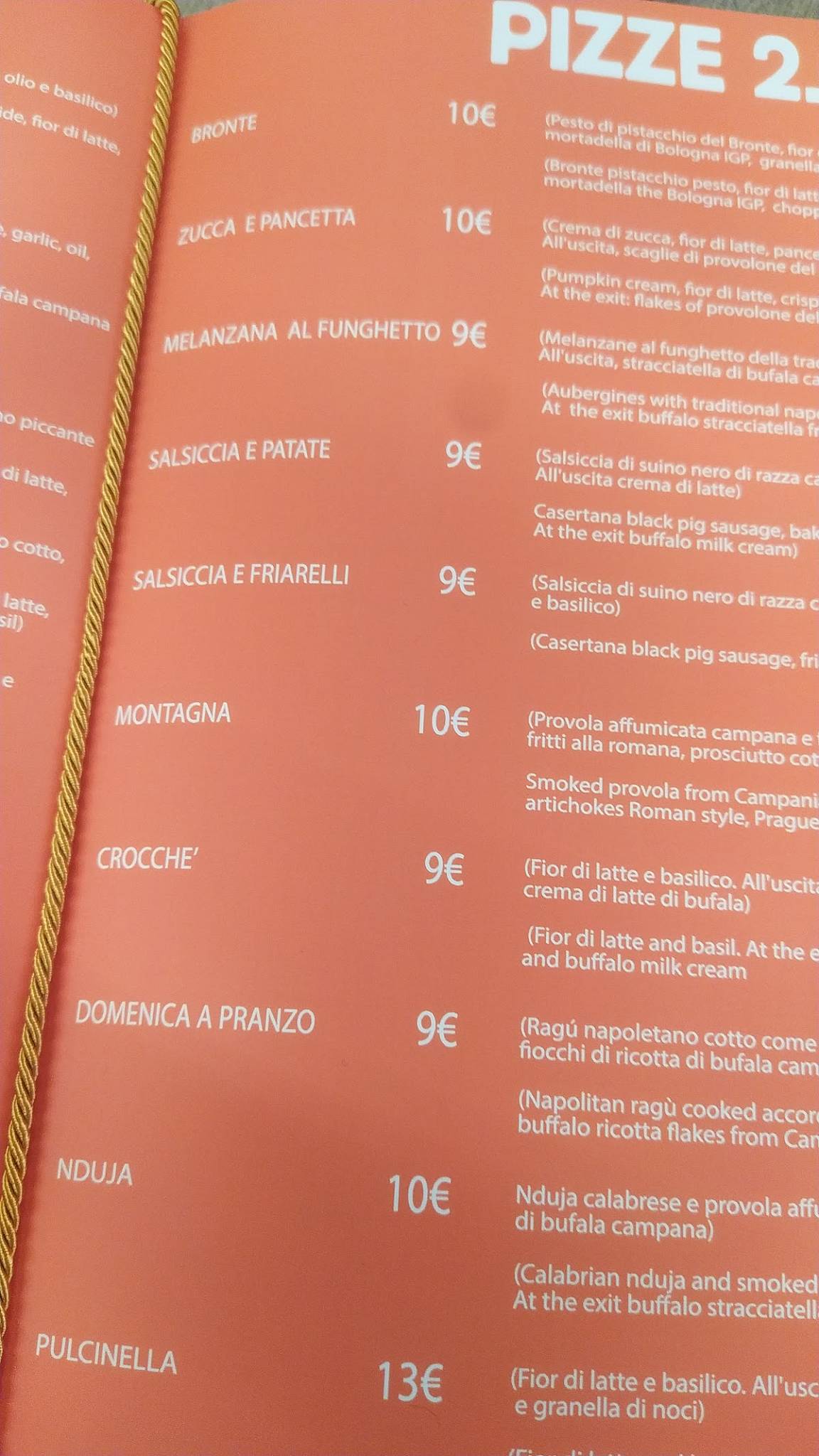 Menu di Acqua Di Pomodoro 