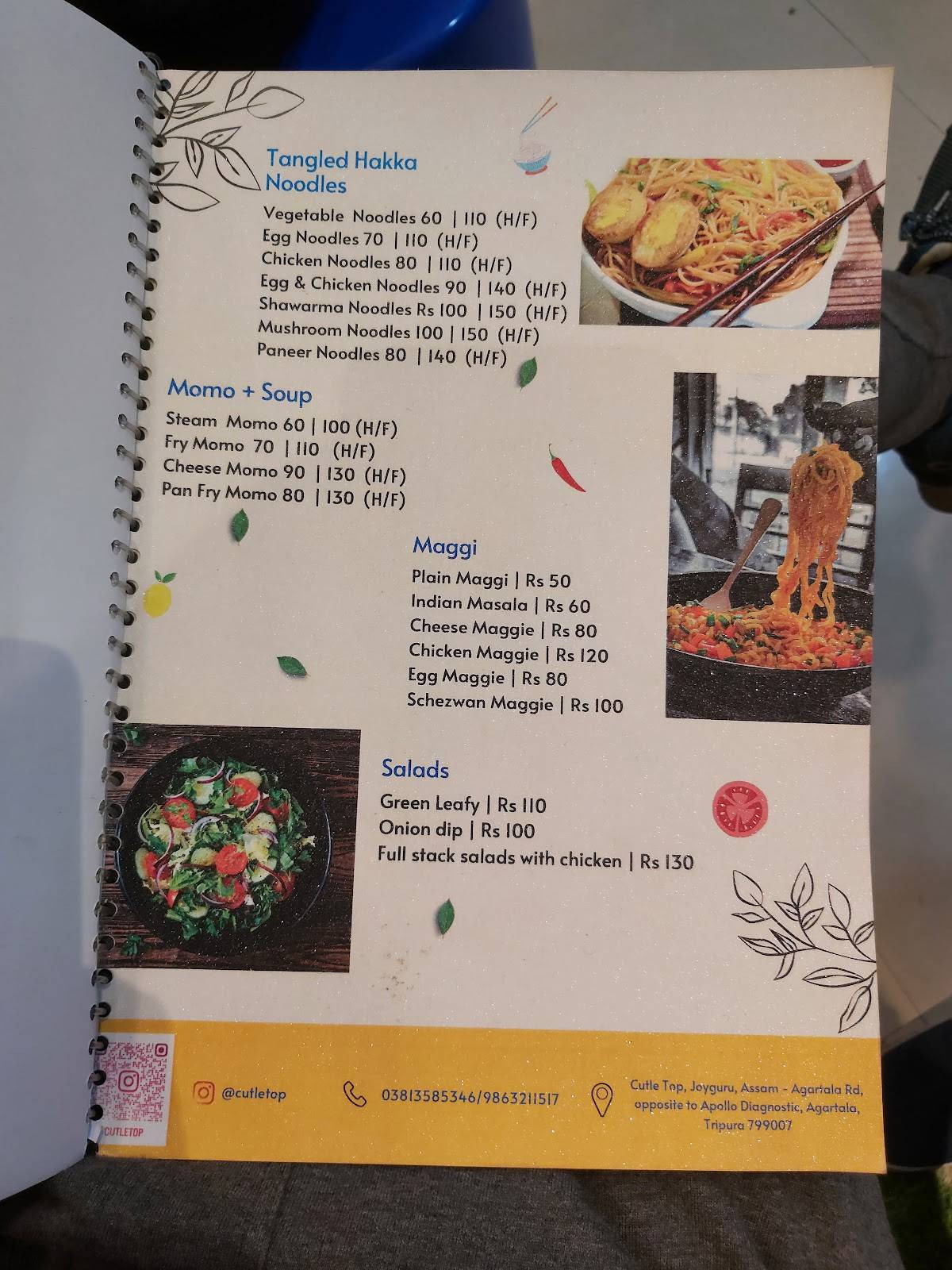 Cutle Top menu