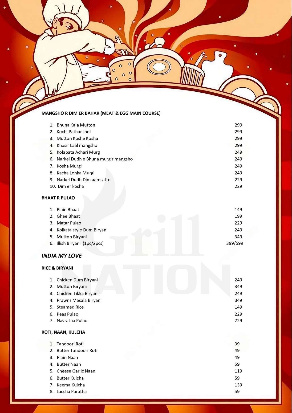 Grill Nation menu