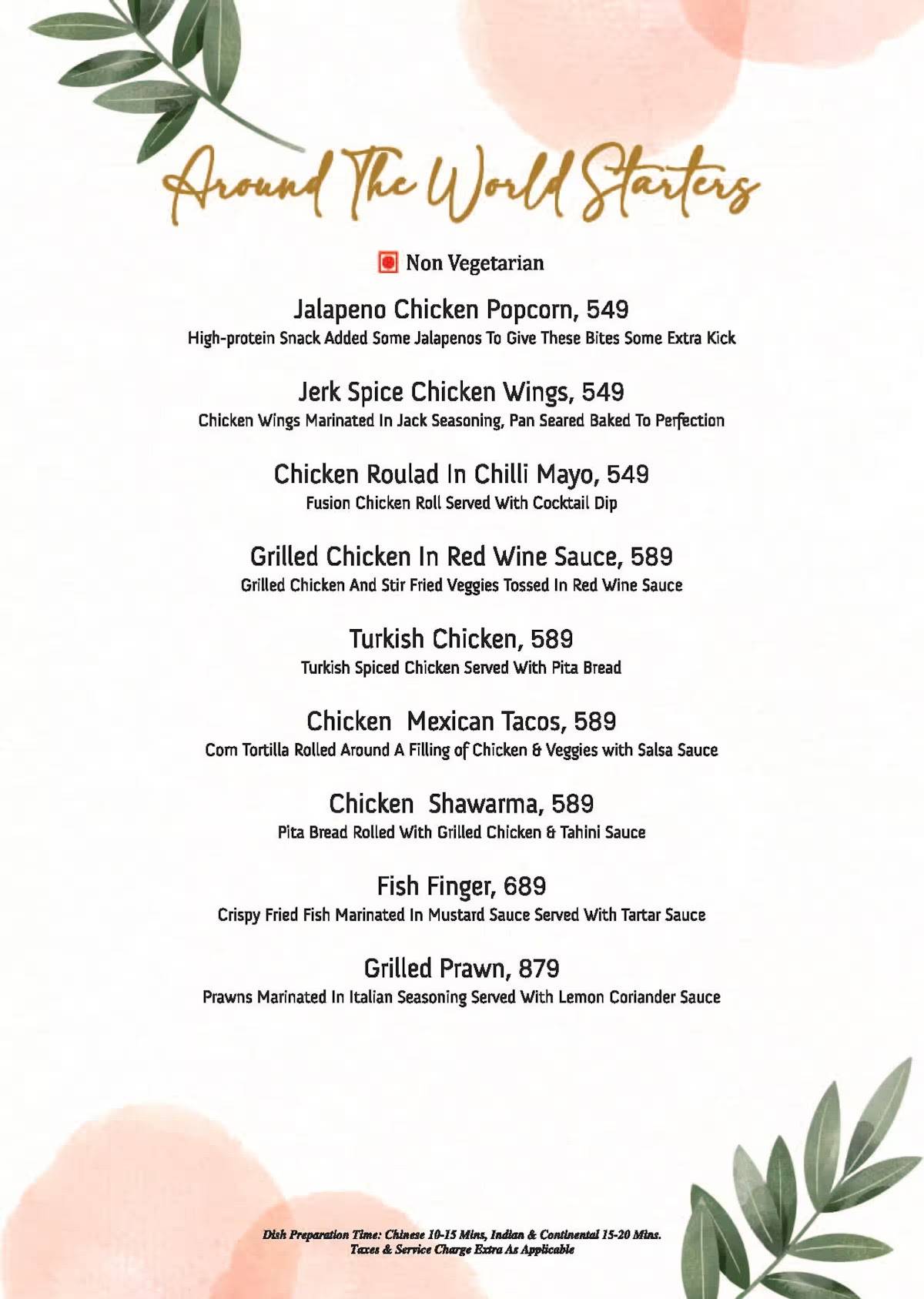 The Salt Cafe menu