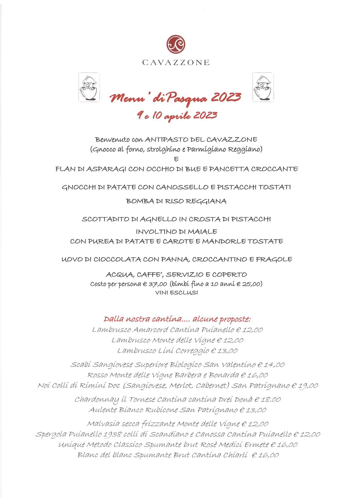 Menu di Azienda Agricola e Agrituristica Cavazzone 