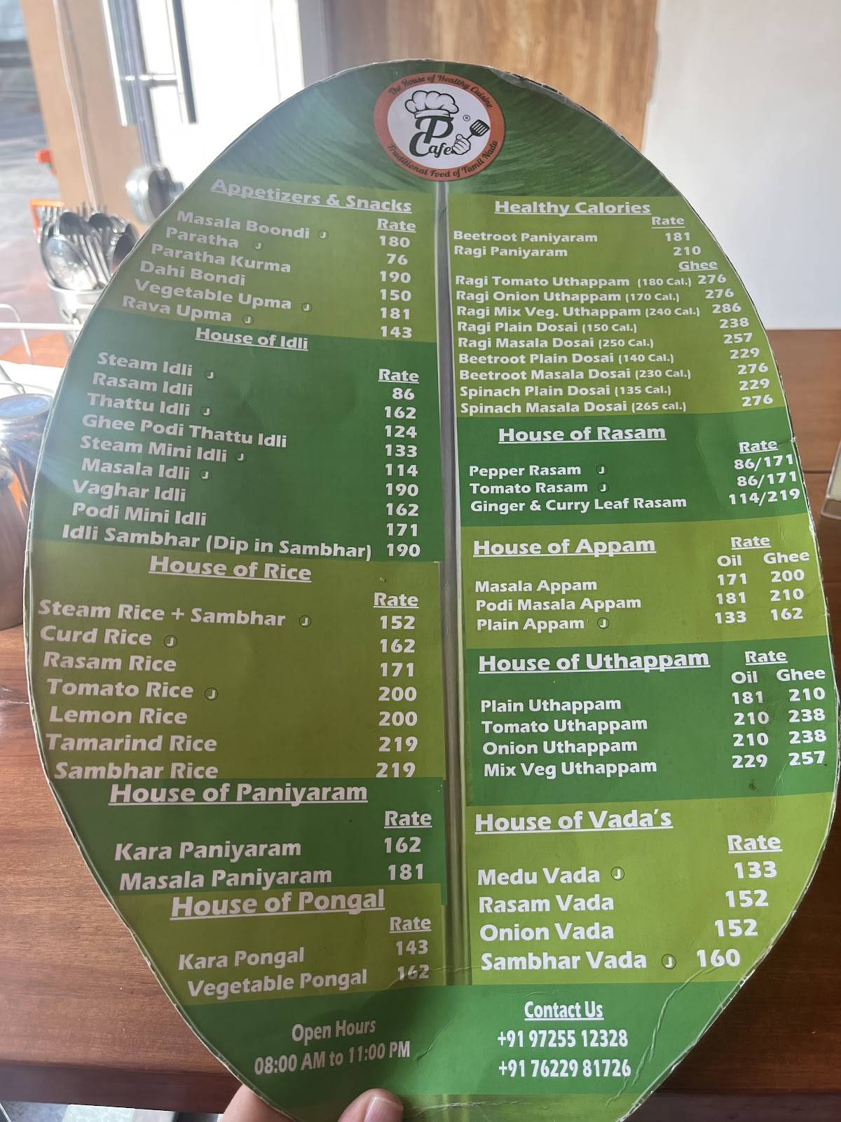 Tamil Pasanga Cafe menu