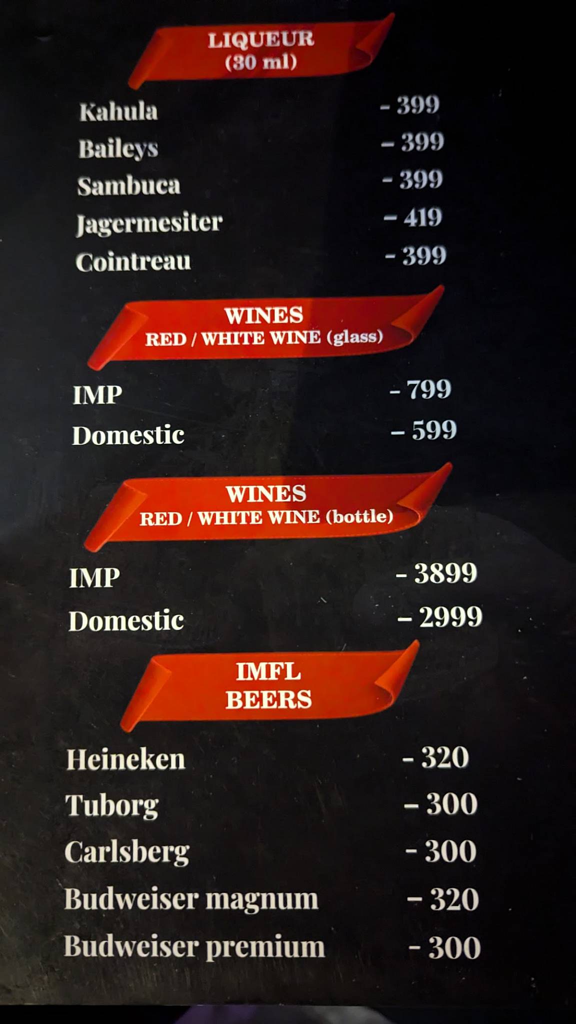 Ajantha Rooftop Restaurant menu