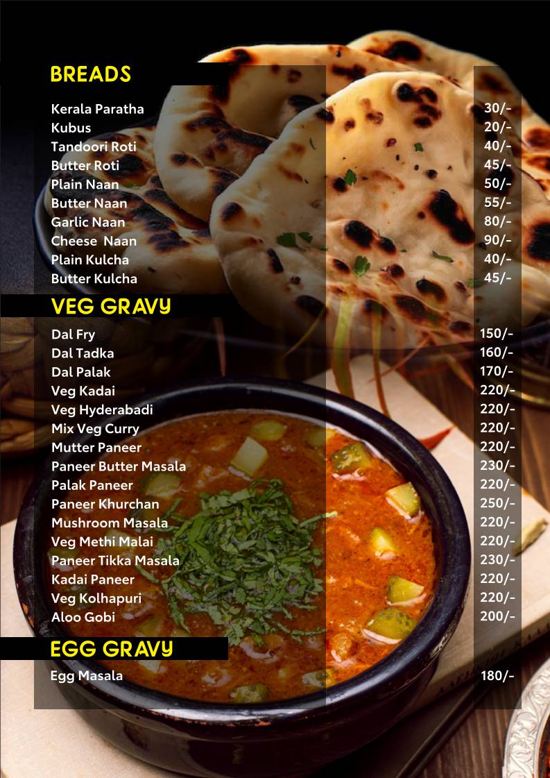 Ajwa Family Restaurant menu