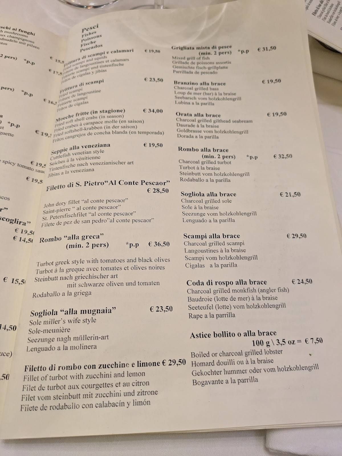 Menu di Al Conte Pescaor 