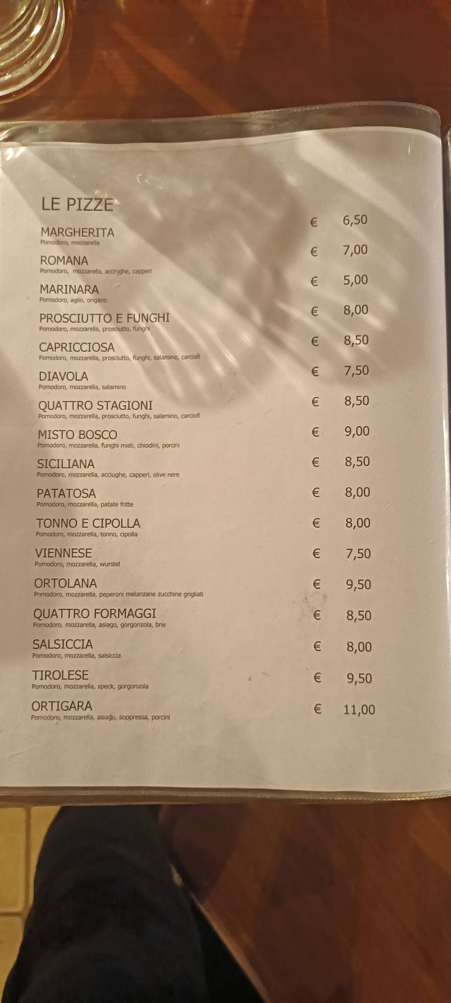 Menu di Al Maronaro 