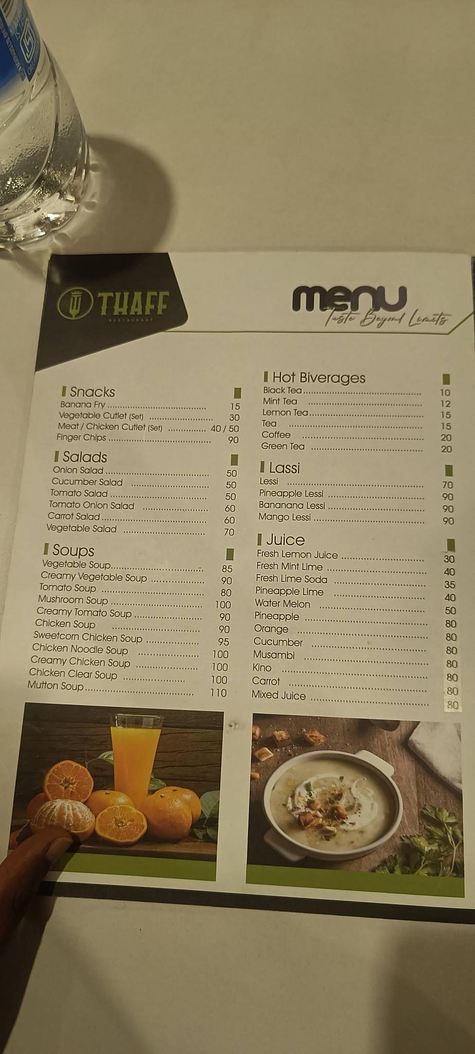 Thaff Delicacy Restaurant menu