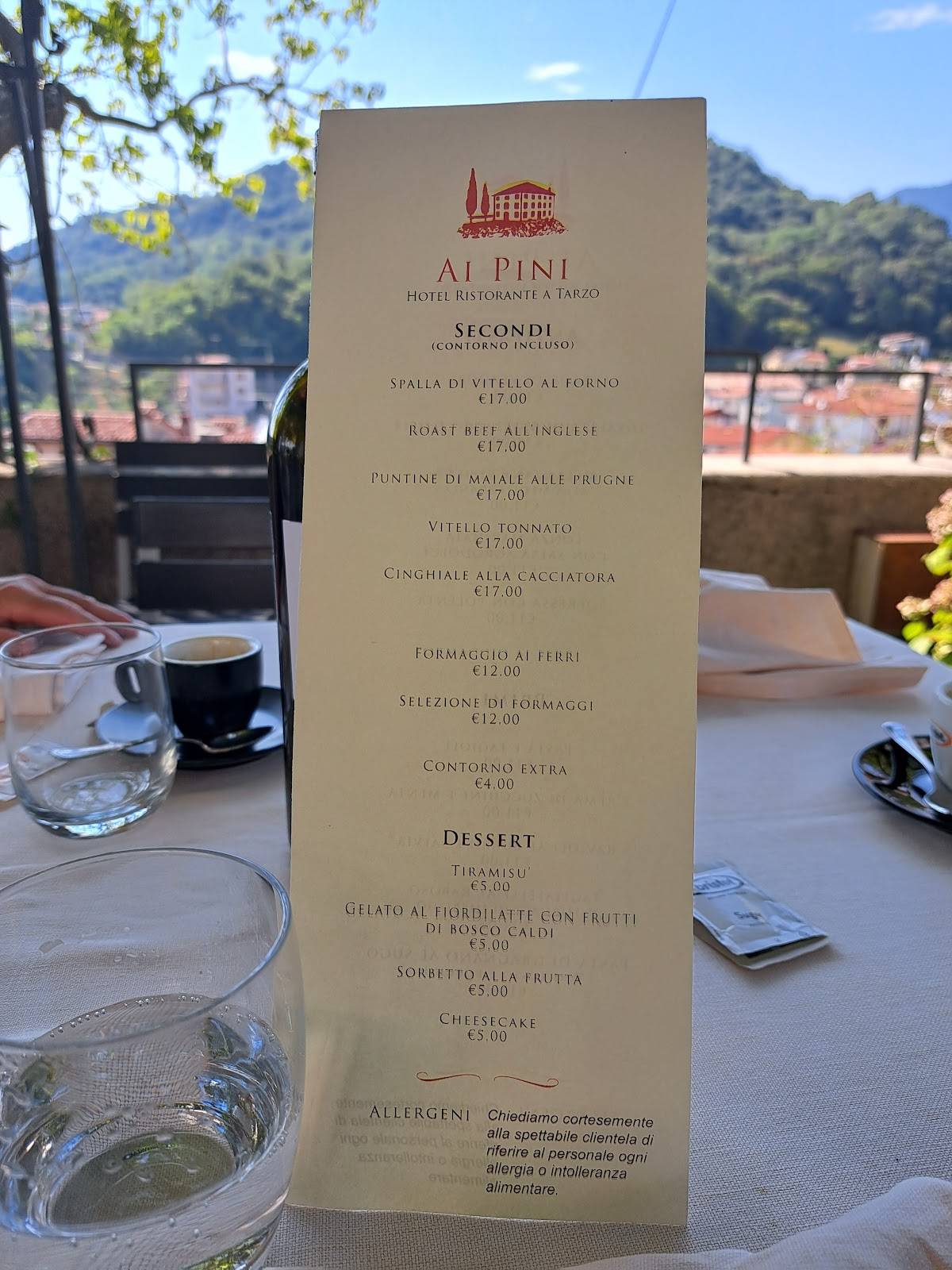 Menu di Albergo ai Pini 