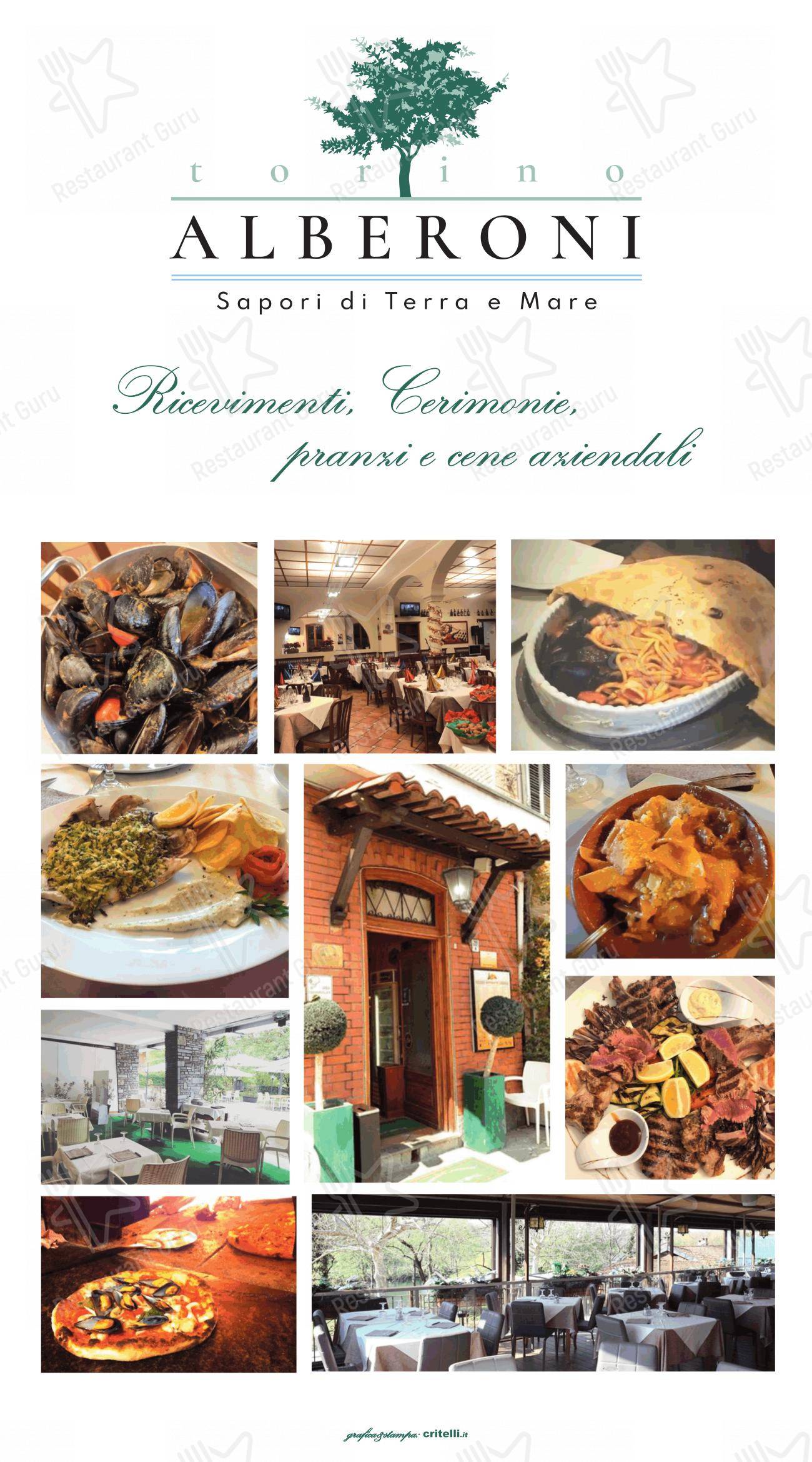 Alberoni in Torino - Menu