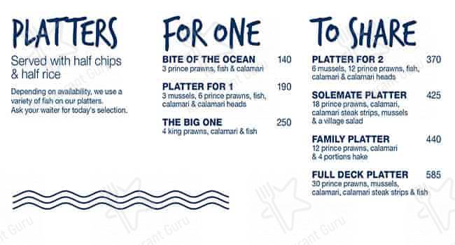 Menu de Ocean Basket Mall of the South