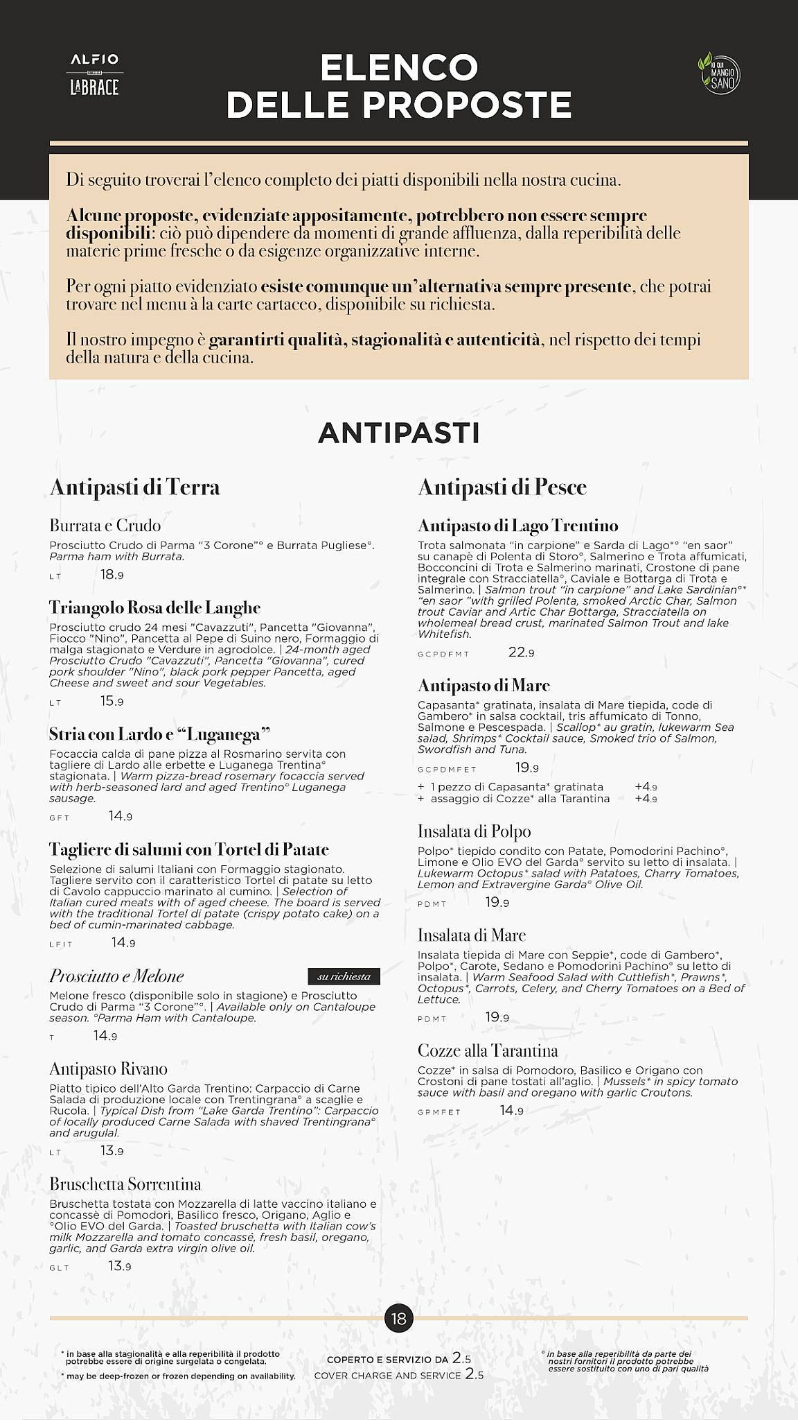 Menu di ALFIO Ristorante Pizzeria Bar 