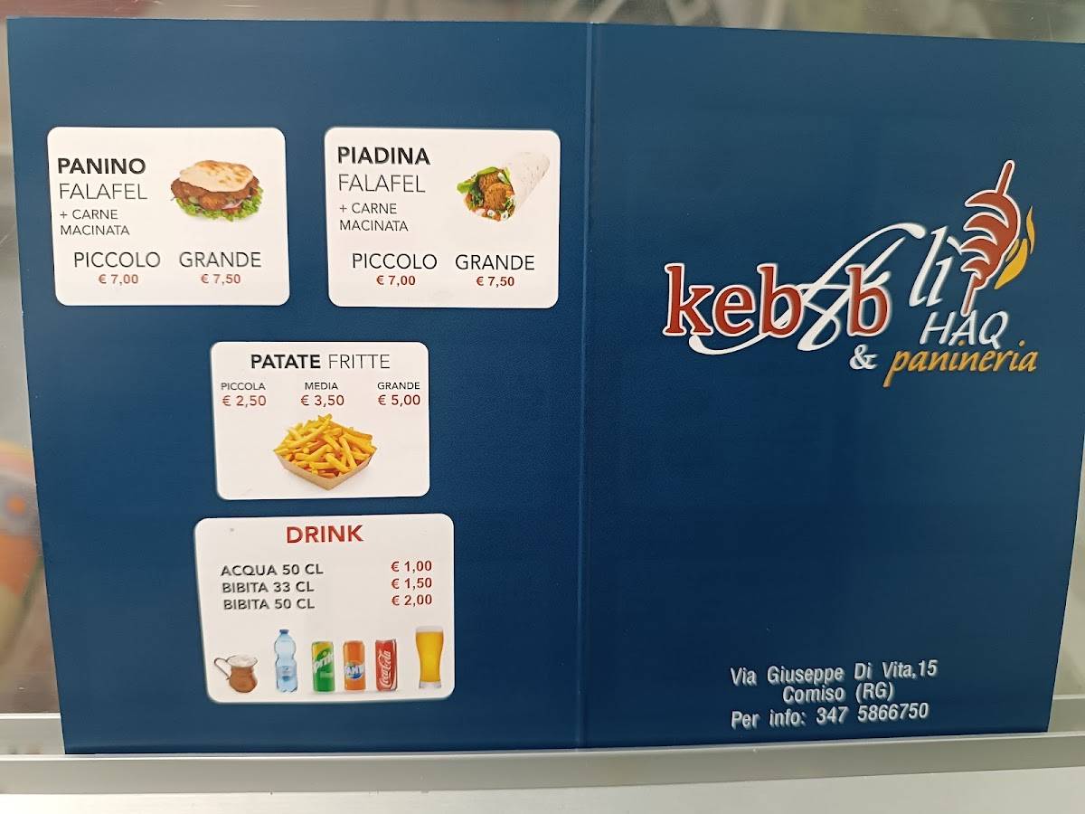 Menu di Ali HAQ Kebab & Panini 