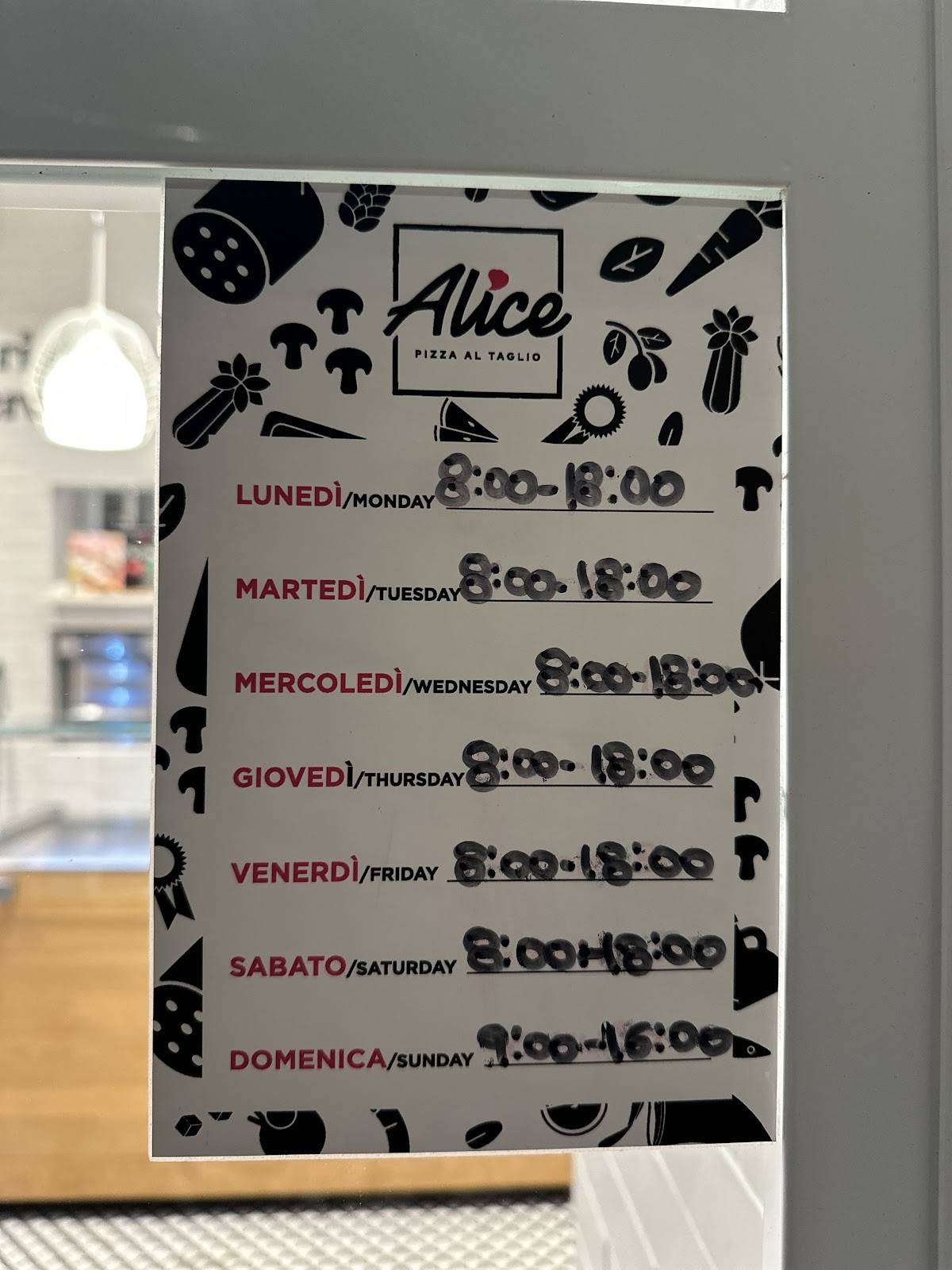 Menu di Alice Pizza Via delle Grazie 