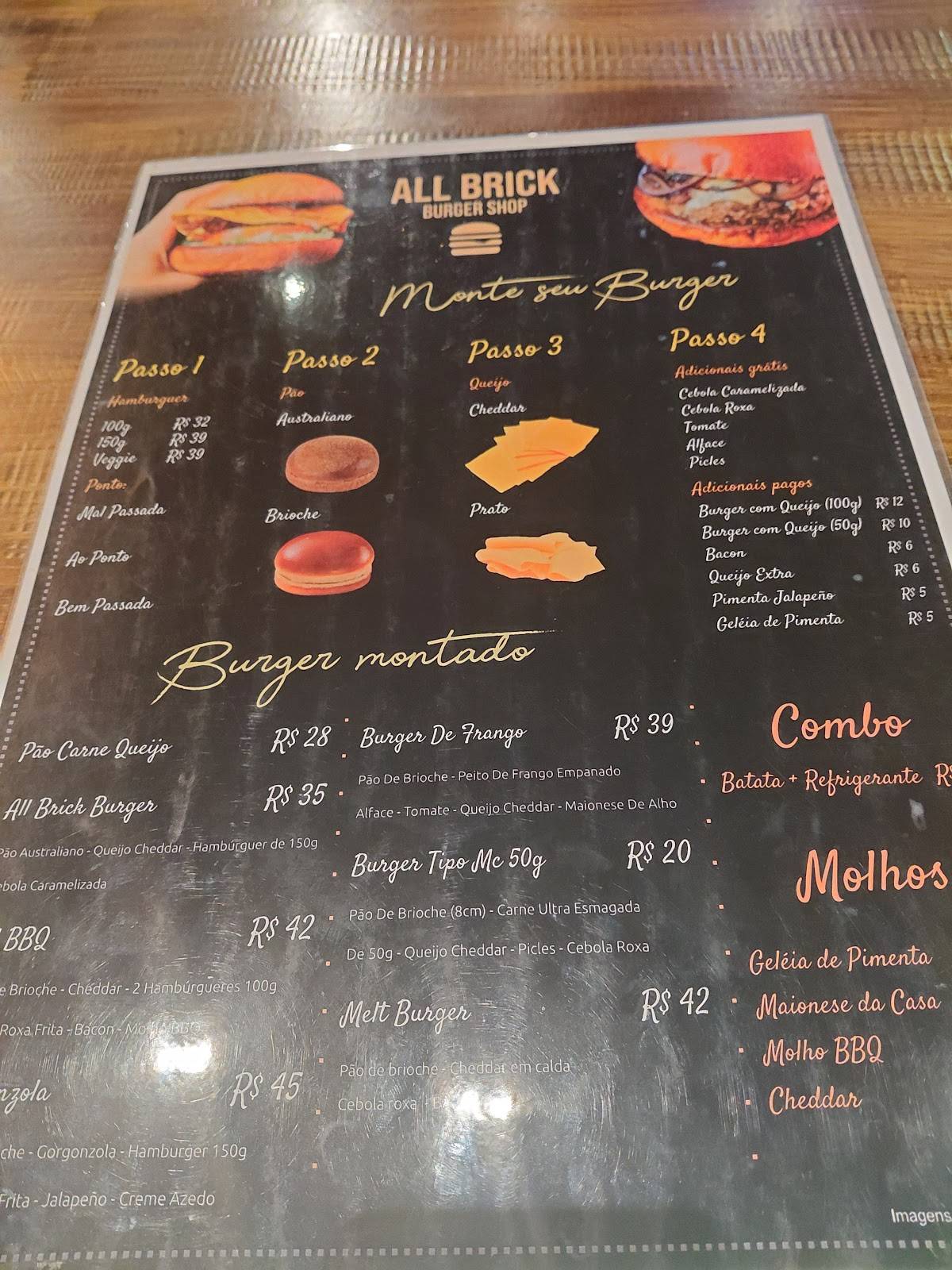 All Brick Hamburgeria cardápio