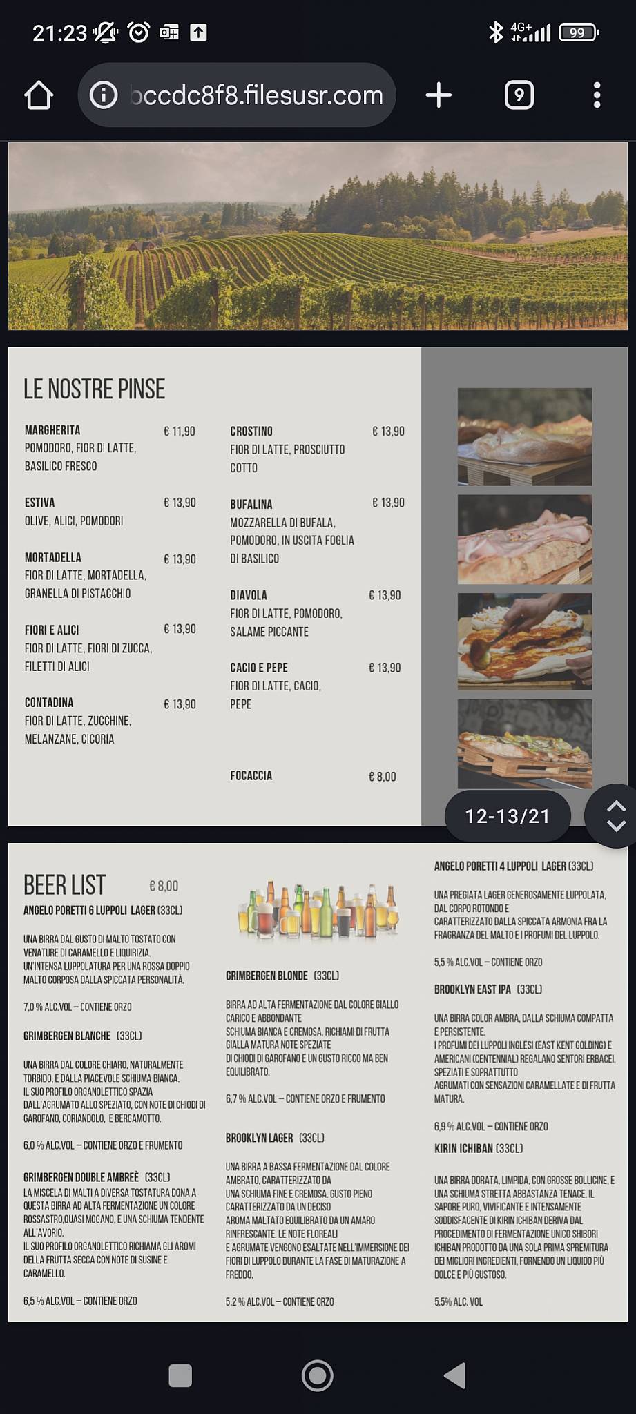 Menu di AllEur - Caffè e cucina 