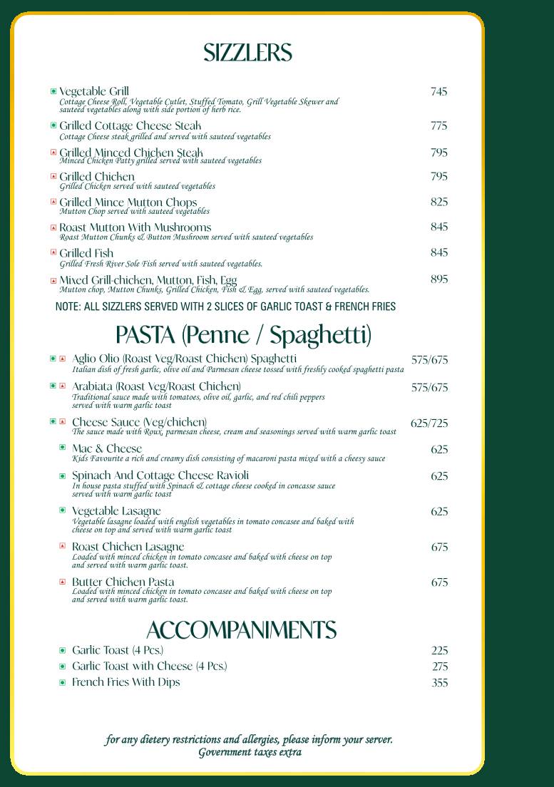 EL Chico Restaurant menu