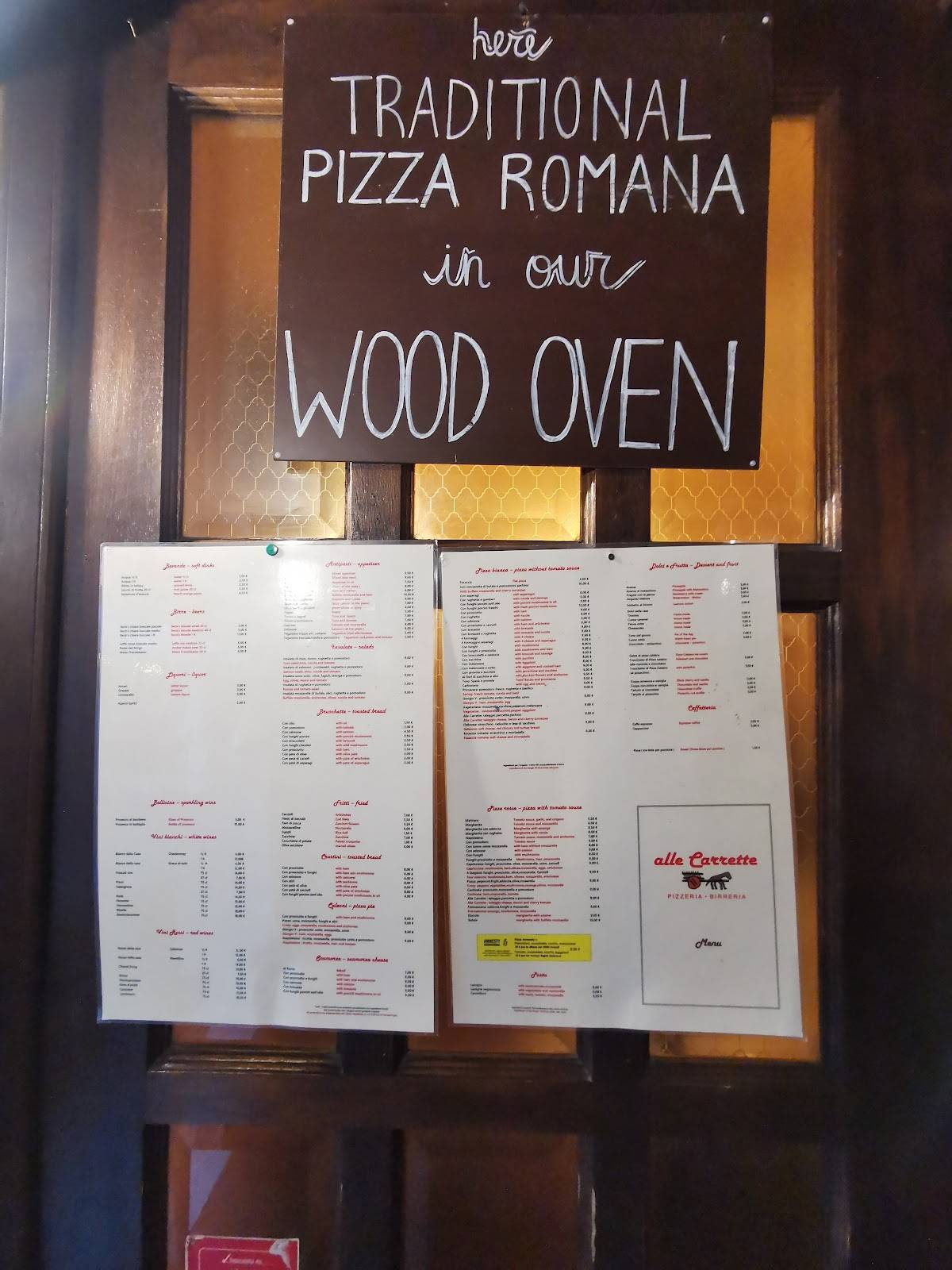 Menu di Alle Carrette 