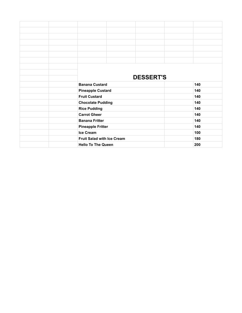 Almond Restaurant menu