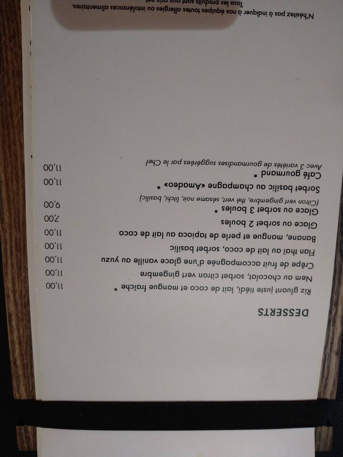 Menu de Aloï