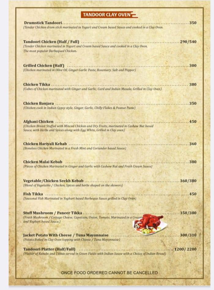 Alora Spice menu