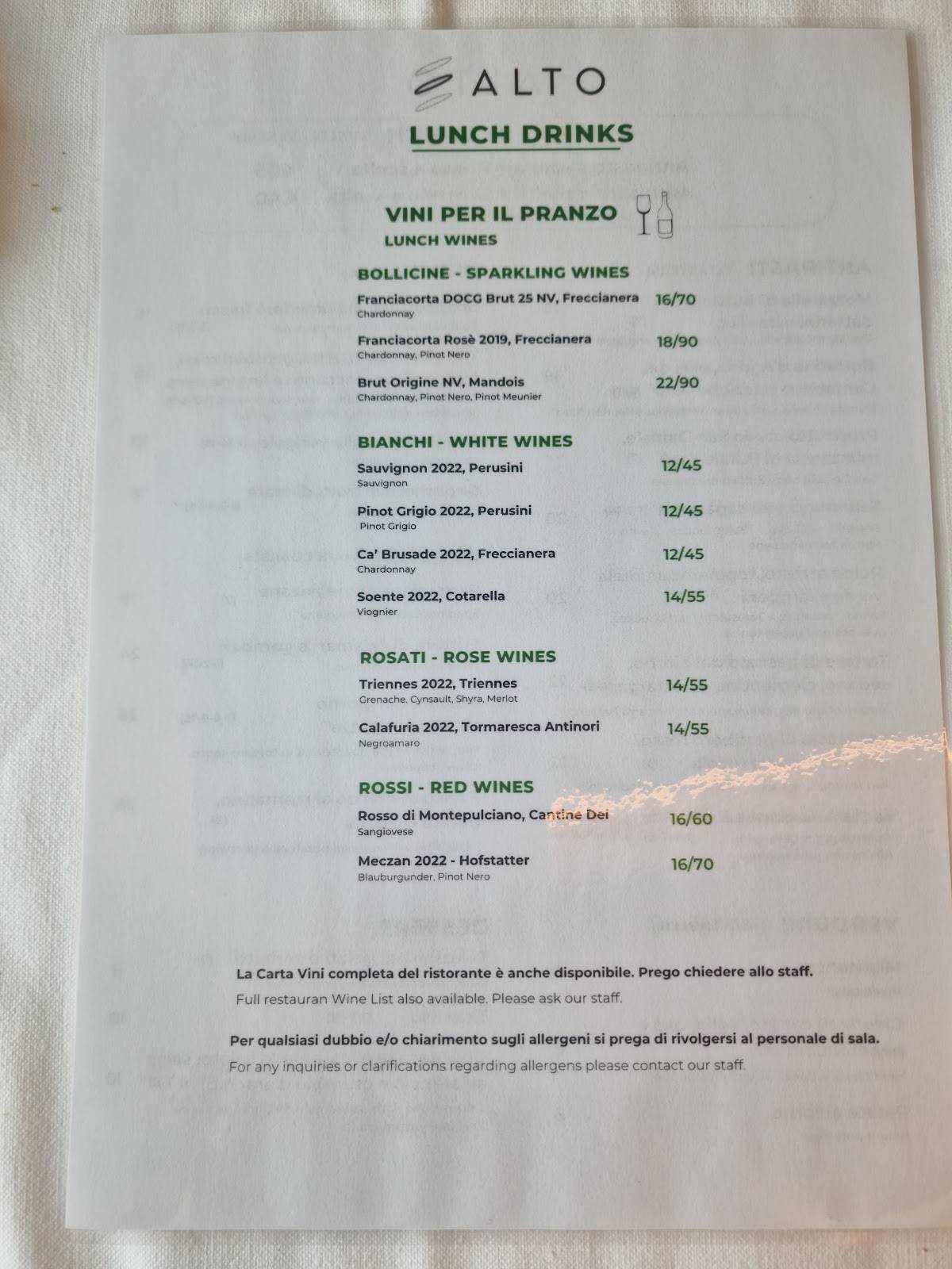 Menu di Alto 