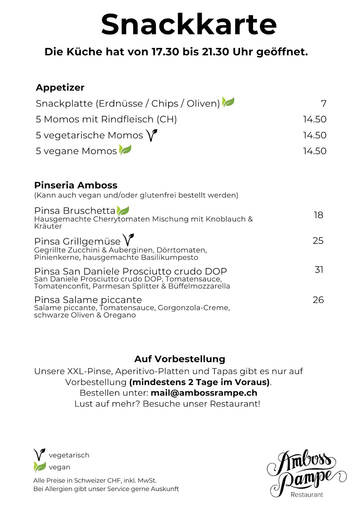 Menu di Amboss Rampe Bar 