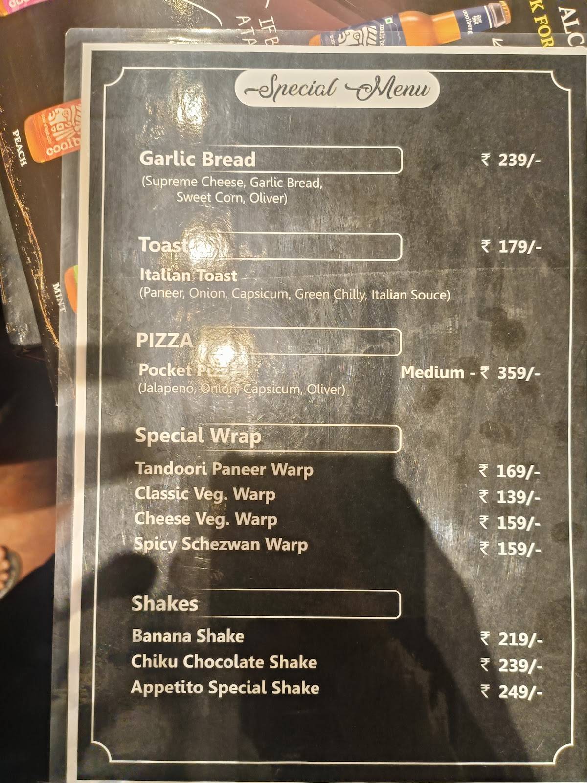 Cafe Appetito menu