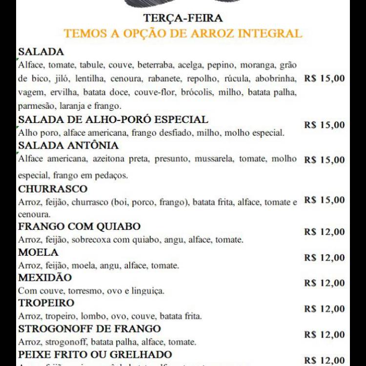 Anna Capri Restaurante cardápio