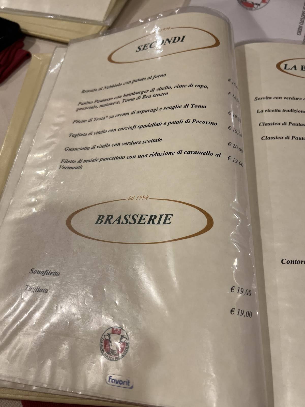 Menu di Antica Bruschetteria Pautasso 