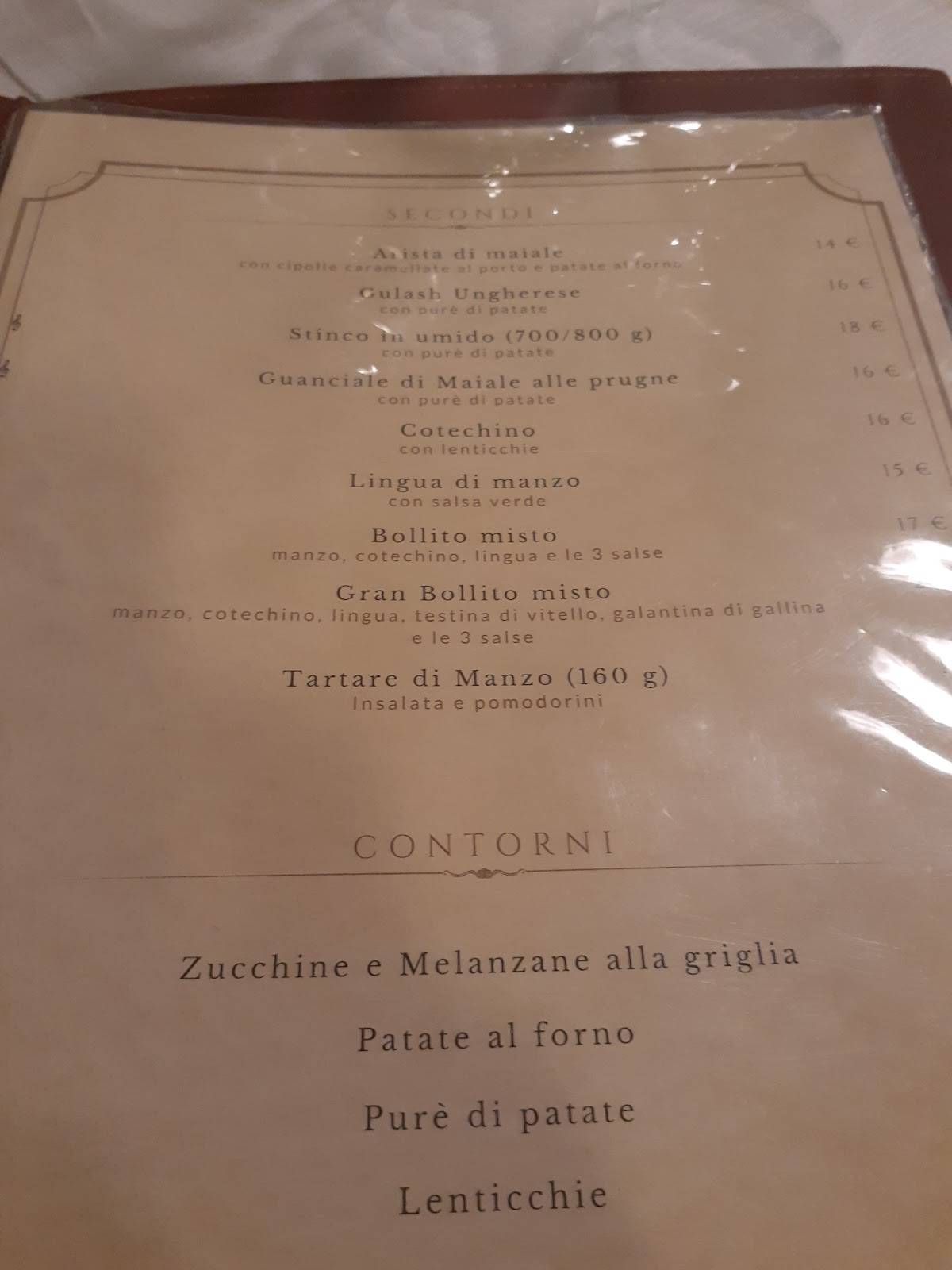 Menu di Antica Locanda Bissone 