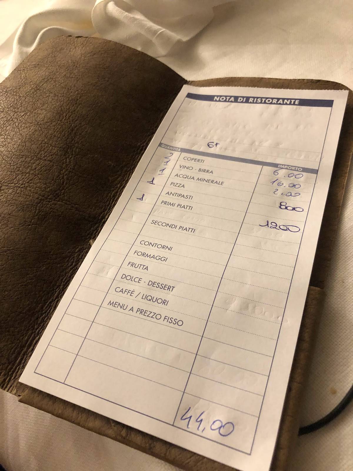 Menu di Antica Santa Lucia 