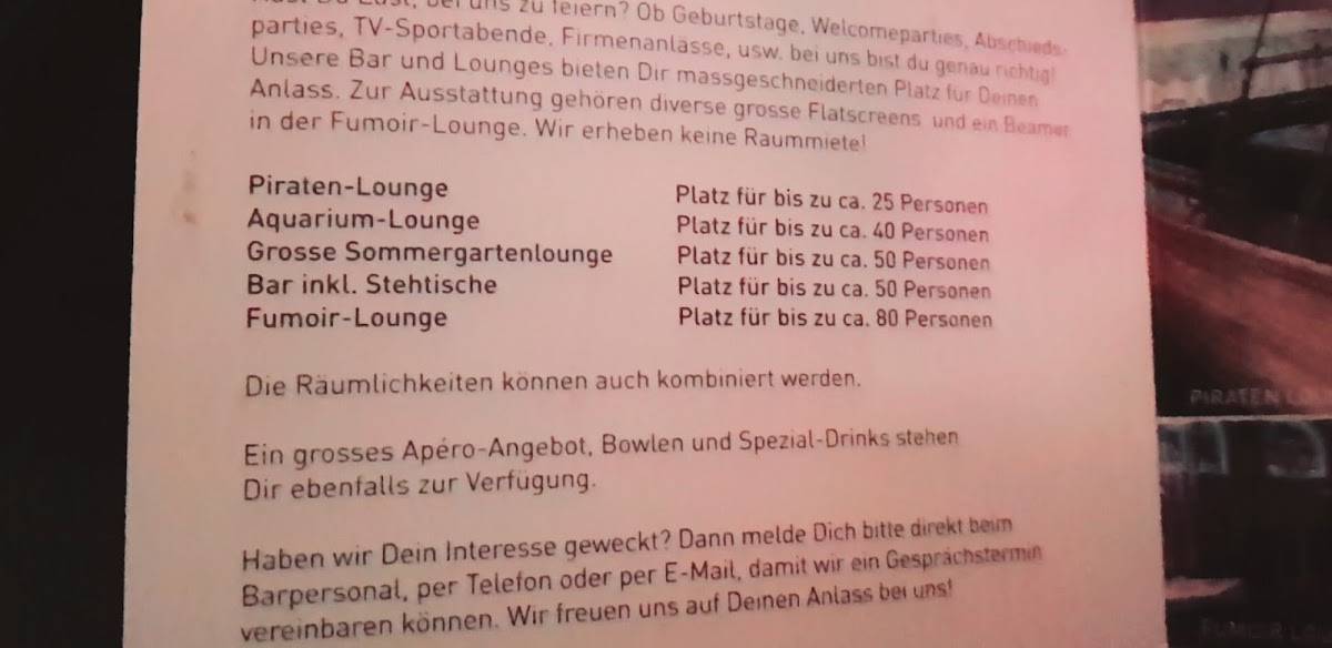 Menu di Aquarius Kinobar 