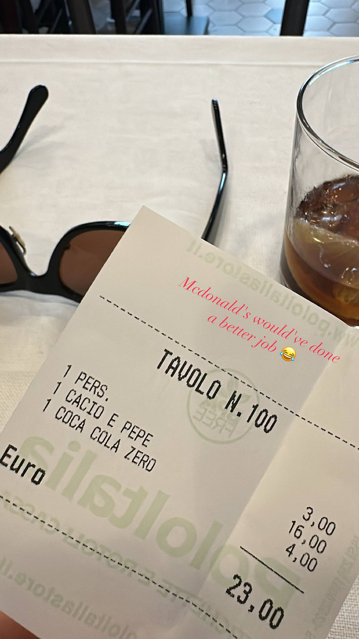 Menu de Armando al Pantheon