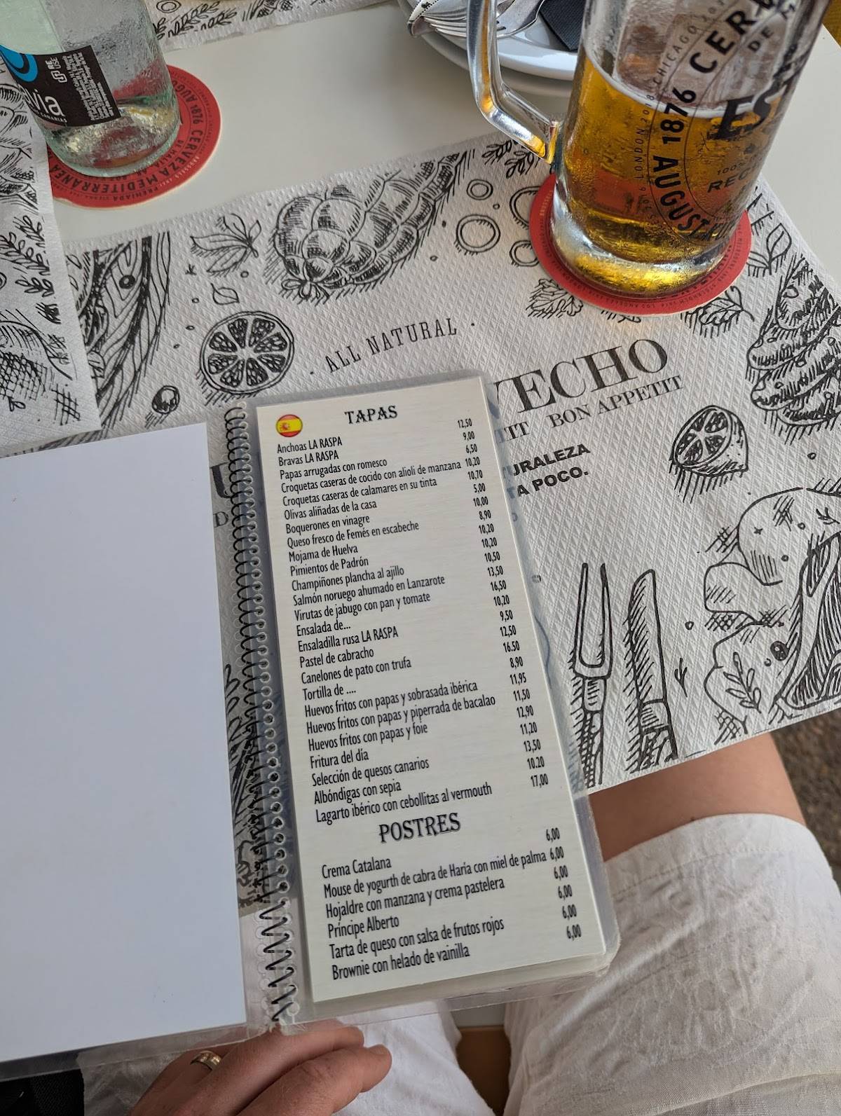 Carta de Tasca La Raspa
