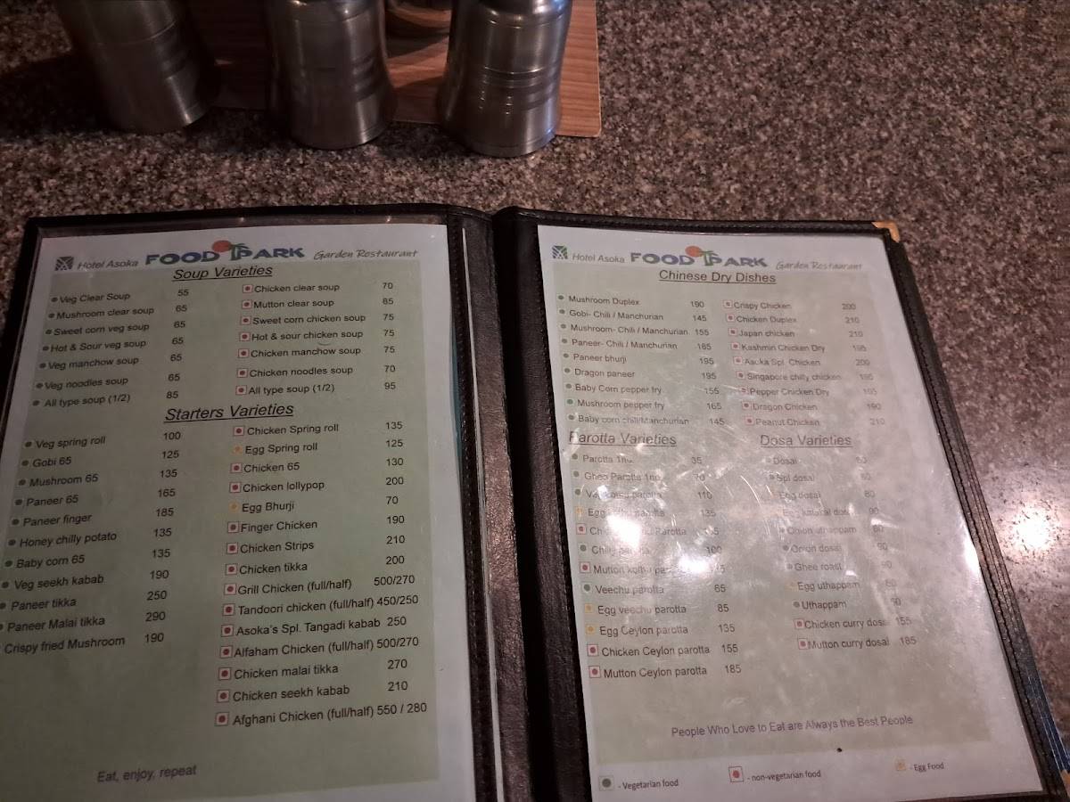 Asoka Food Park menu