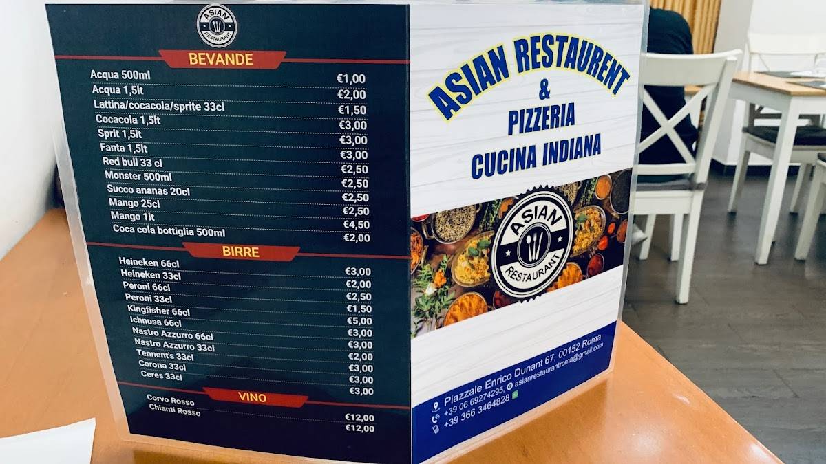 Menu di Asian Restaurant e Pizzeria 
