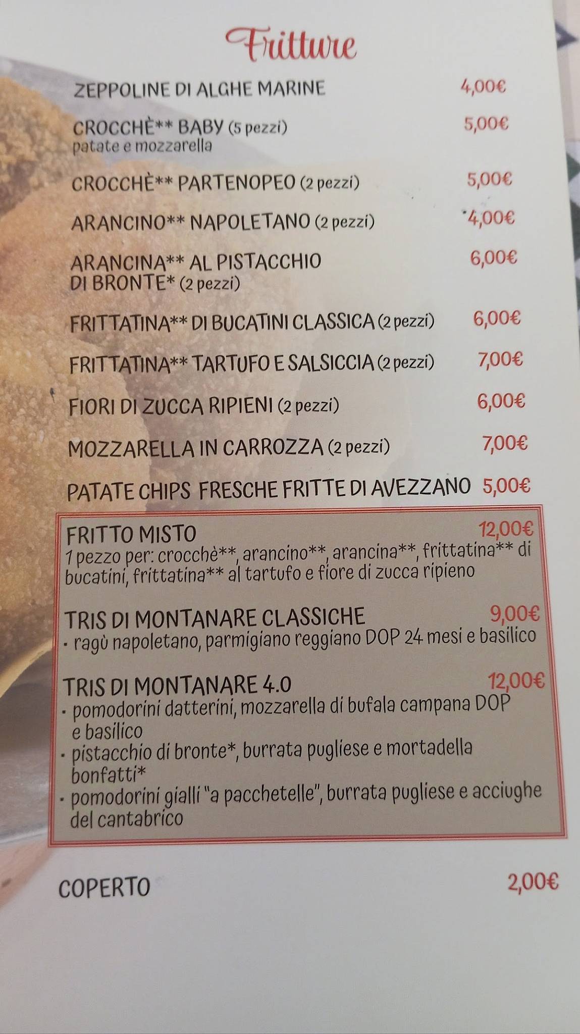 Menu di Assaje 