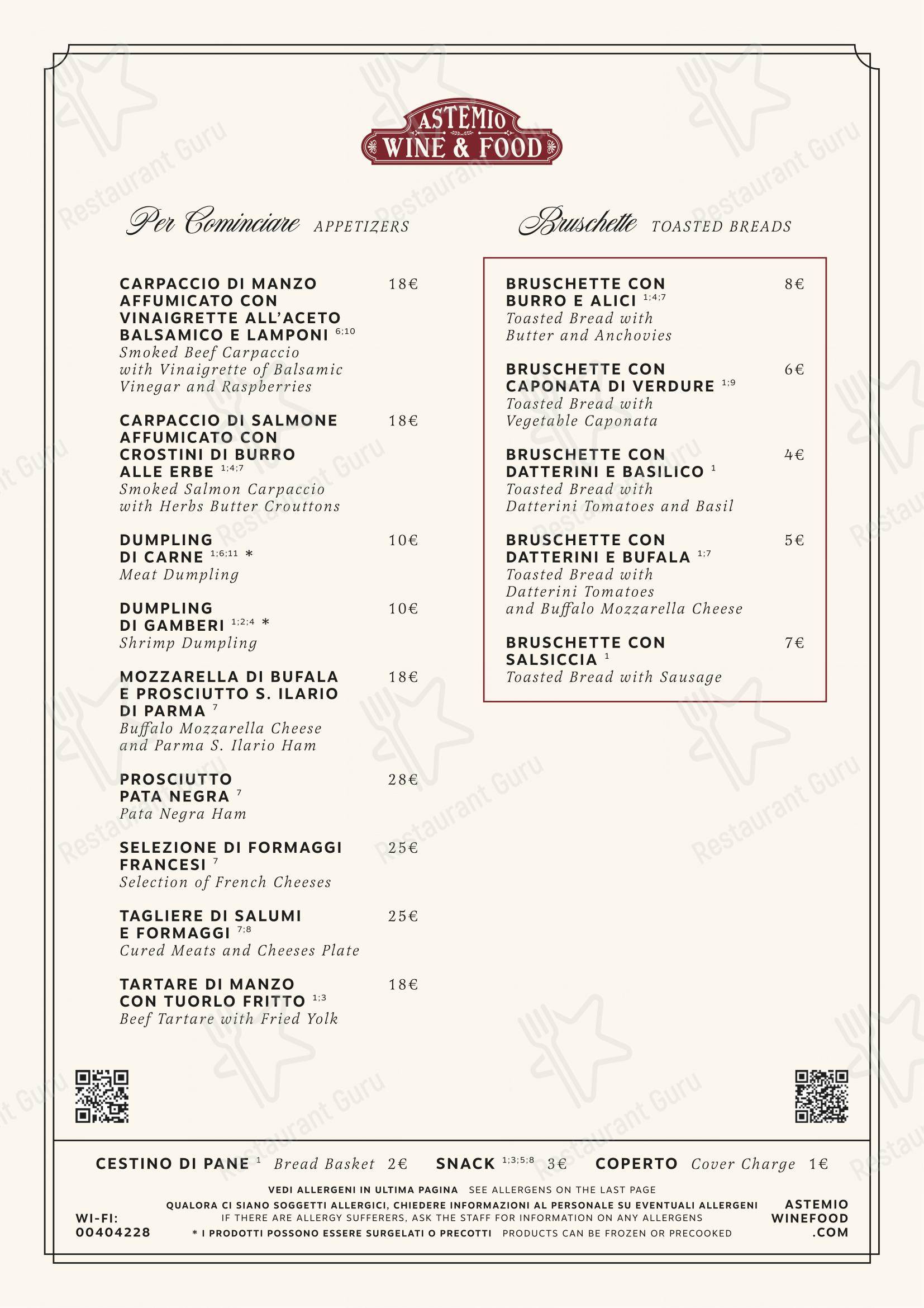 Menu di Astemio - Menu bar