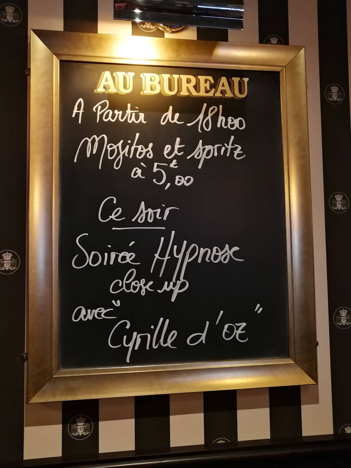 Menu au Au Bureau Amiens (centre-ville) restaurant, Amiens, 2 Rue Albert  Dauphin